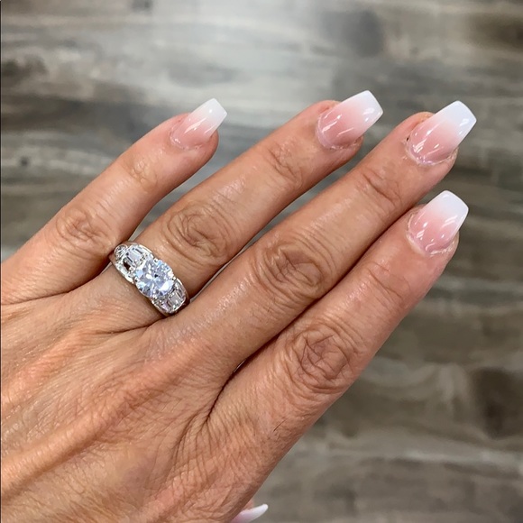 14k Gold plated Engagement Ring 2ct Round - Picture 2 of 13